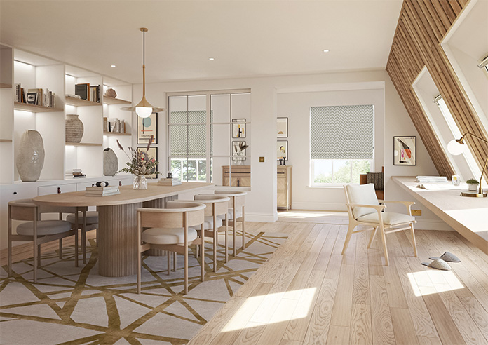 Chevron Stripe, Taupe - Roman Blind - Image 6